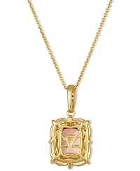 Le Vian Peach Morganite (1-1/2 ct. t.w.) & Diamond (1/4 ct. t.w.) 20" Adjustable Pendant Necklace in 14k Gold