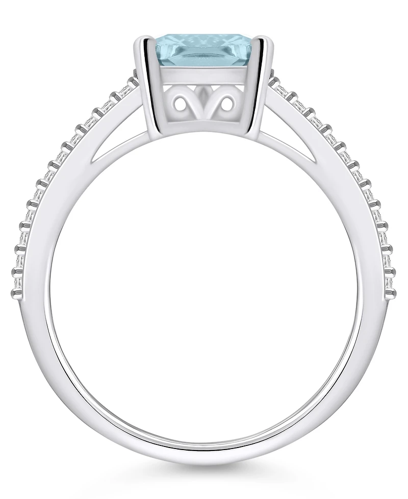 Macy's Aquamarine and Diamond Accent Ring 14K Gold