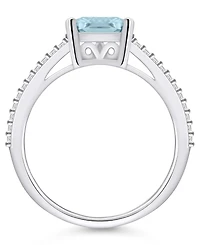 Macy's Aquamarine and Diamond Accent Ring 14K Gold