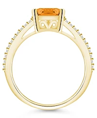 Macy's Citrine and Diamond Accent Ring 14K Yellow Gold