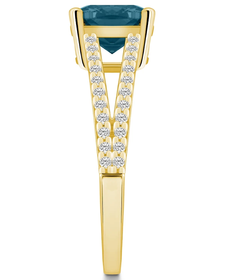 Macy's London Blue Topaz and Diamond Accent Ring 14K Yellow Gold
