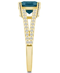 Macy's London Blue Topaz and Diamond Accent Ring 14K Yellow Gold