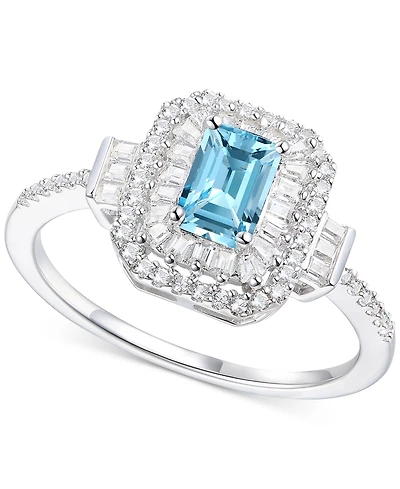 Garnet (3/4 ct. t.w.) & Lab-Grown White Sapphire (1/2 ct. t.w.) Halo Statement ring in 14k Rose Gold-Plated Sterling Silver