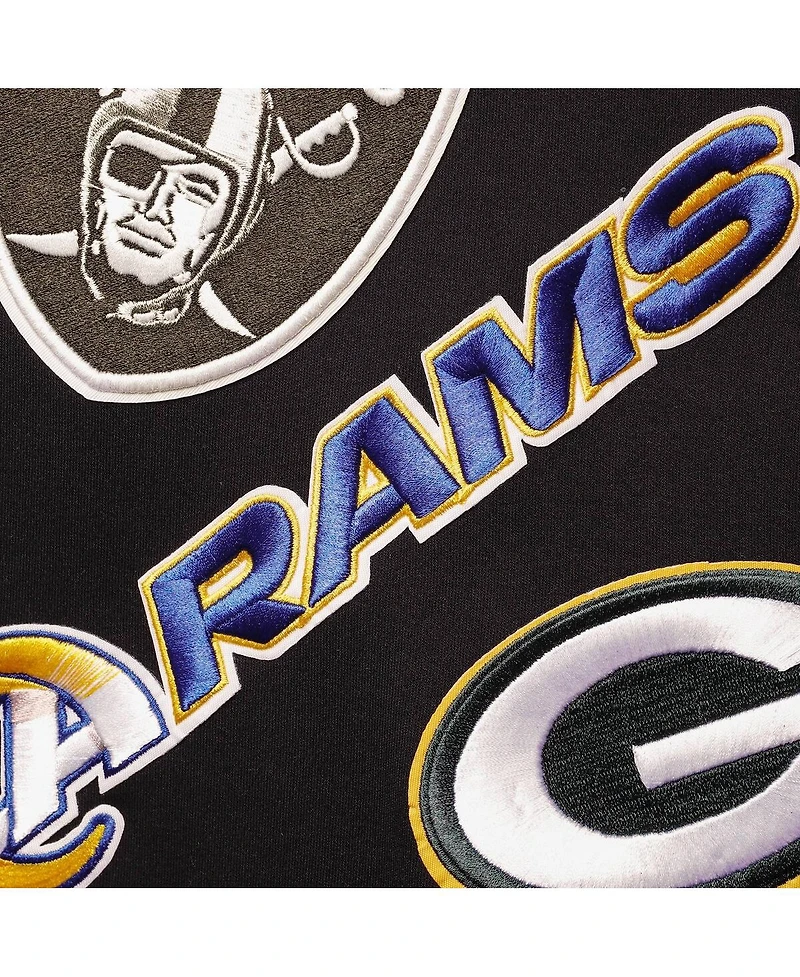 Men's Pro Standard Black Nfl League Wordmark Short Sleeve Pullover Hoodie