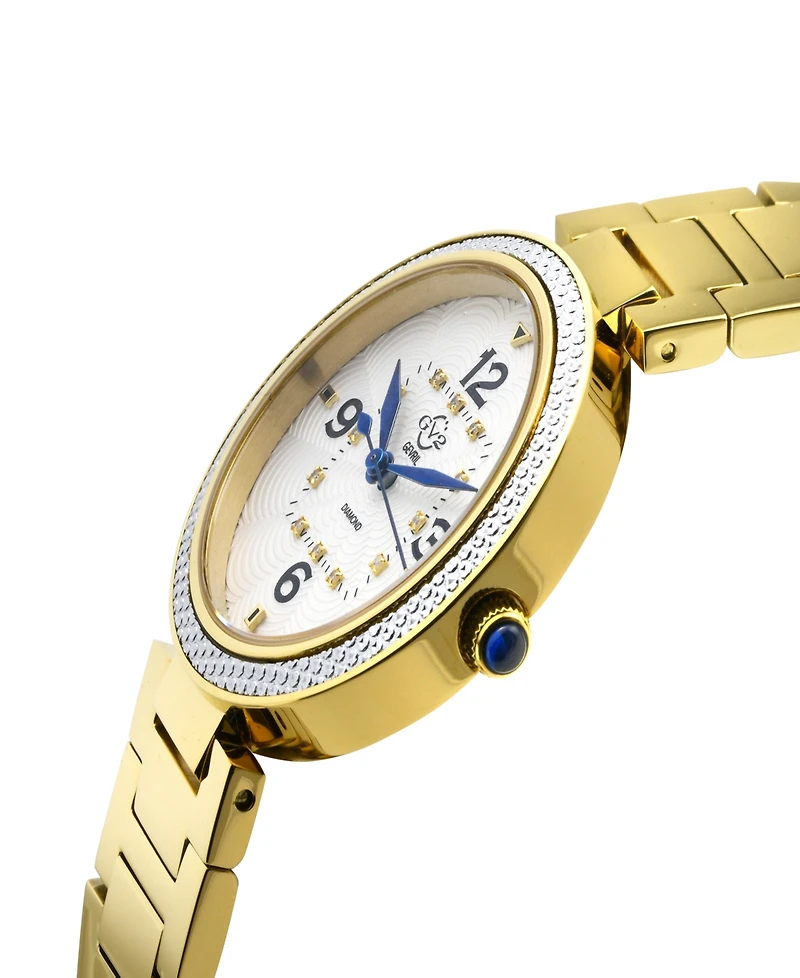 Gevril Women's Piemonte Swiss Quartz Gold-Tone Stainless Steel Bracelet Watch 36mm