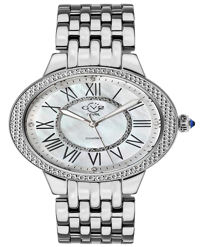Gevril Women's Astor Ii Swiss Quartz Silver-Tone Stainless Steel Bracelet Watch 38mm