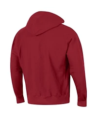 Men's Champion Crimson Washington State Cougars Team Arch Reverse Weave Pullover Hoodie