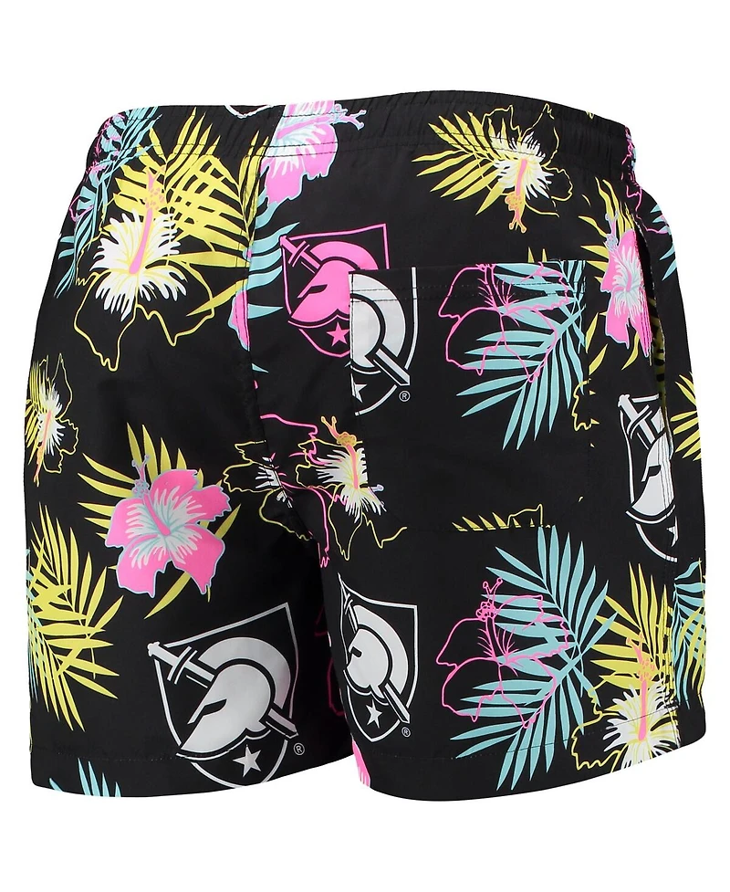 Men's Foco Black Army Knights Neon Floral Swim Trunks