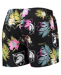 Men's Foco Black Army Knights Neon Floral Swim Trunks
