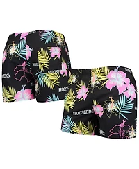 Men's Foco Black Indiana Hoosiers Neon Floral Swim Trunks