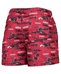 Men's Foco Crimson Oklahoma Sooners Island Palm Swim Trunks