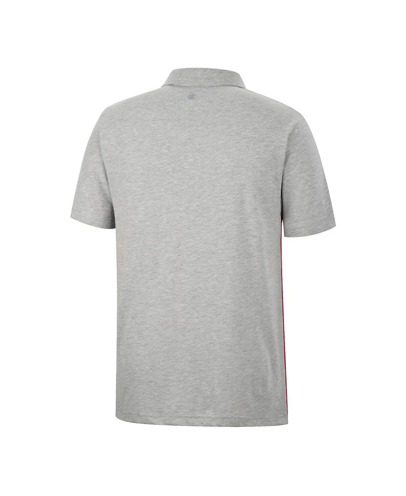 Men's Colosseum Crimson, Heathered Gray Oklahoma Sooners Caddie Polo Shirt