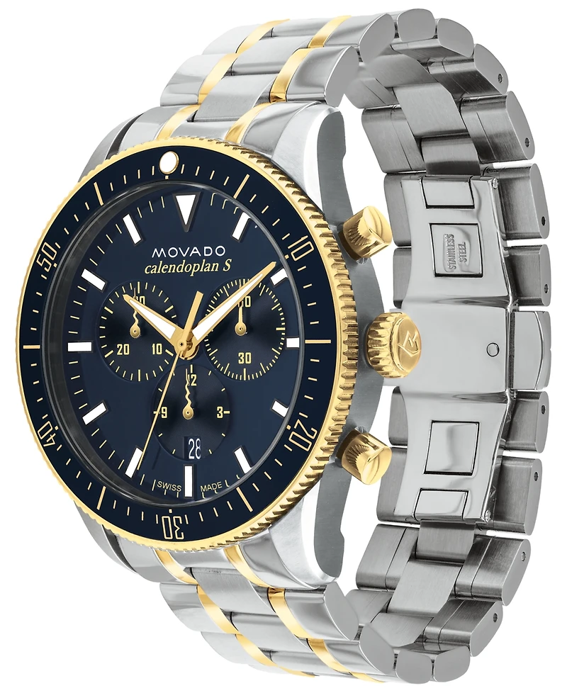 Movado Men's Heritage Two Tone Stainless Steel Bracelet Watch 42mm