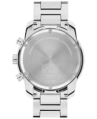 Movado Men's Bold Verso Silver-Tone Stainless Steel Bracelet Watch 44mm