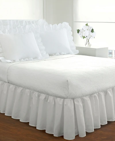 Fresh Ideas Ruffled Poplin Bed Skirt, Queen