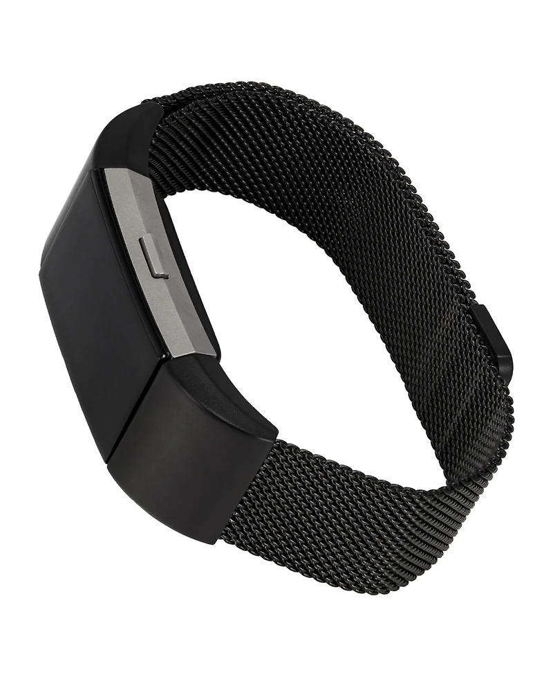 WITHit Black Stainless Steel Mesh Band designed for Fitbit Charge 2