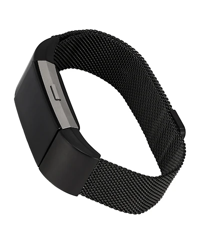 WITHit Black Stainless Steel Mesh Band designed for Fitbit Charge 2