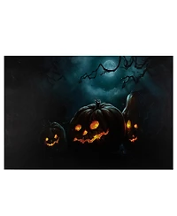 Led Lighted Spooky Halloween Jack-o-Lanterns Canvas Wall Art, 23.5" x 15.75"