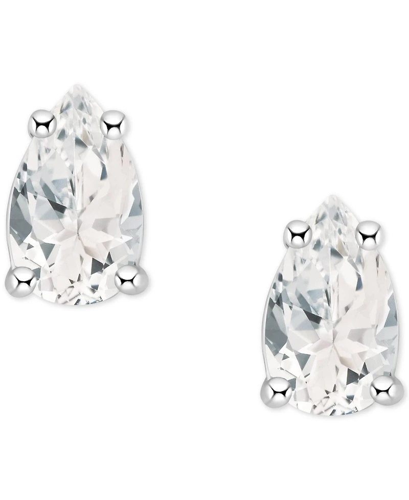 White Topaz Pear Stud Earrings (1/2 ct. t.w.) 14k Gold