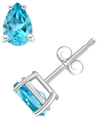 Blue Topaz Pear Stud Earrings (1 ct. t.w.) 14k Gold