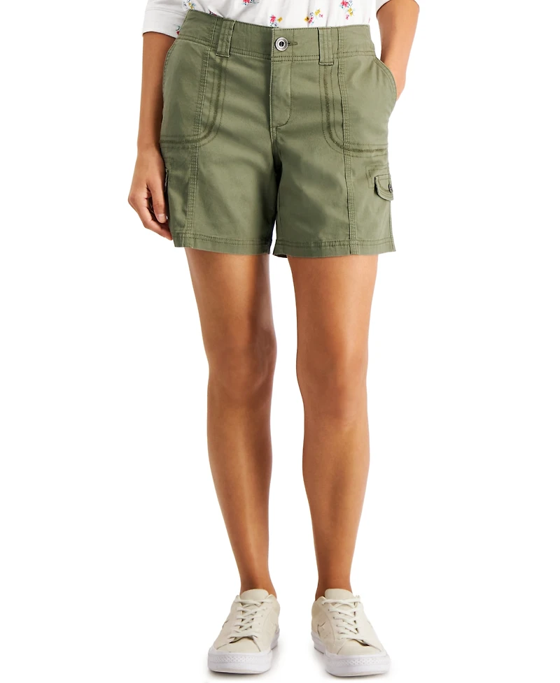 Style & Co Women's Mid-Rise Comfort-Waist Cargo Shorts, Exclusively at Macy's