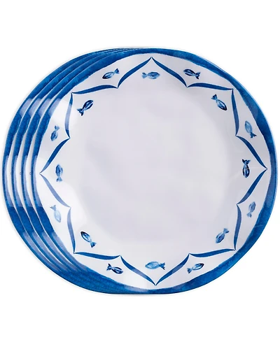 Q Squared Melamine Sardinia 10.5" Dinner Plates, Set of 4