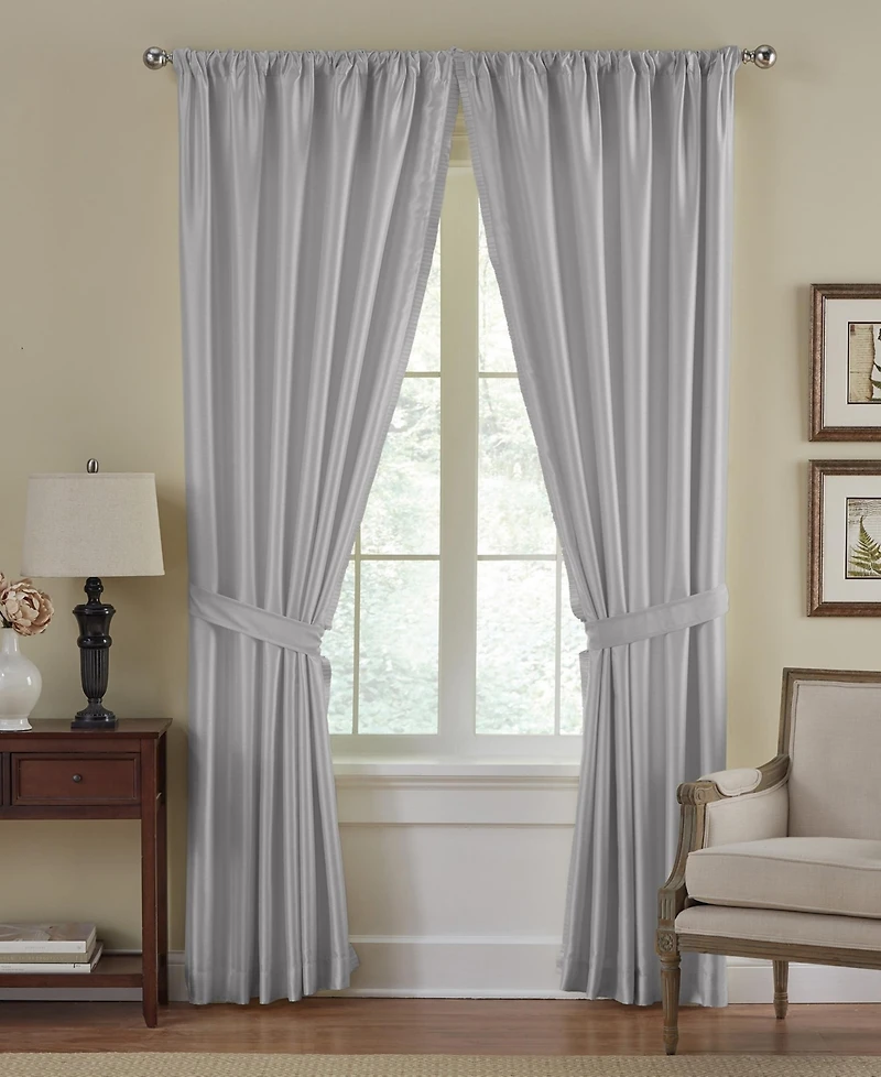 Elrene Home Fashions Versailles Faux Silk Blackout Window Curtain