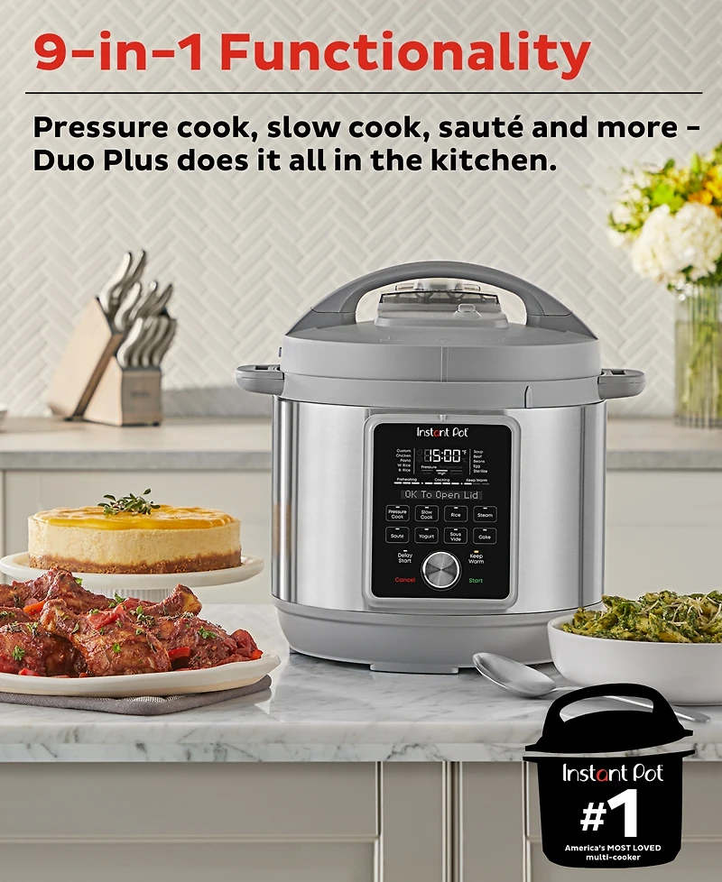 Instant Pot Duo Plus 8 Qt. Multi-Use Pressure Cooker with Whisper-Quiet Steam Release