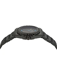 Versace Men's Swiss Greca Reaction Black-Tone Stainless Steel Bracelet Watch 44mm