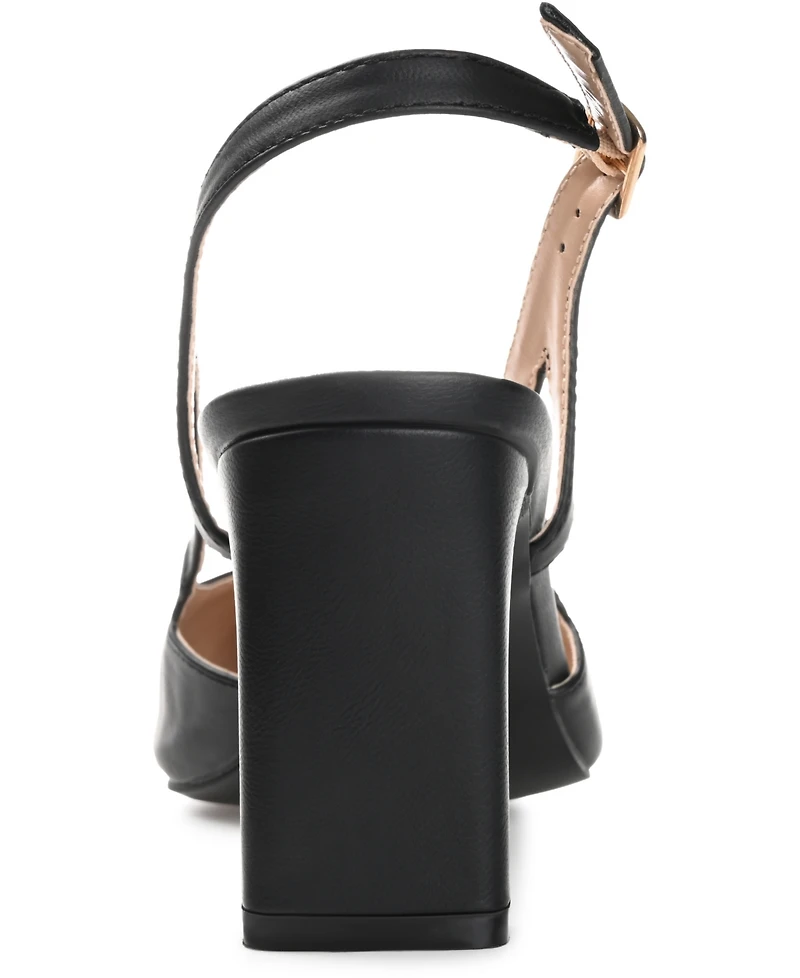 Journee Collection Women's Reignn Cap Toe Slingback Pumps