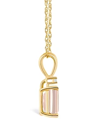 Morganite (7/8 ct. t.w.) and Diamond Accent Pendant Necklace 14K Yellow Gold or White