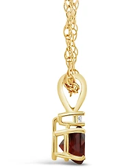 Garnet (5/8 ct. t.w.) and Diamond Accent Pendant Necklace 14K Yellow Gold or White