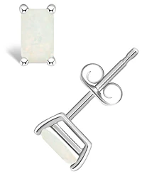 Opal (1/3 ct. t.w.) Stud Earrings 14K White Gold or