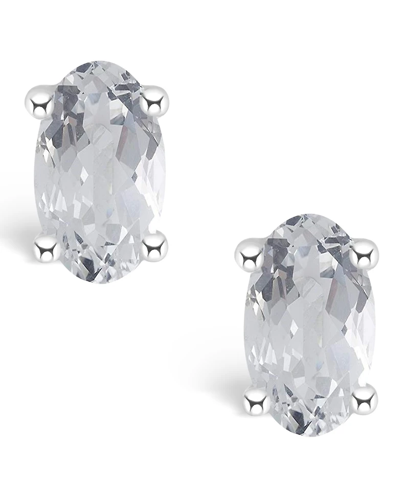 White Topaz (1/2 ct. t.w.) Stud Earrings 14K Gold or Yellow