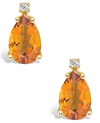Citrine (1-7/8 ct. t.w.) and Diamond Accent Stud Earrings 14K Yellow Gold or White