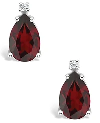 Garnet (2-3/8 ct. t.w.) and Diamond Accent Stud Earrings 14K Yellow Gold or White