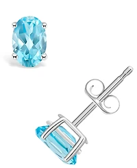 Blue Topaz (1-1/6 ct. t.w.) Stud Earrings 14K Yellow Gold or White
