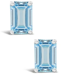 Aquamarine (1 ct. t.w.) Stud Earrings 14K Yellow Gold or White