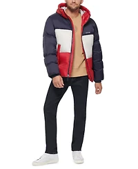 Tommy Hilfiger Men's Colorblock Performance Hooded Puffer Jacket
