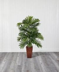 Nearly Natural Areca Palm w/ Bamboo Vase Silk Plant