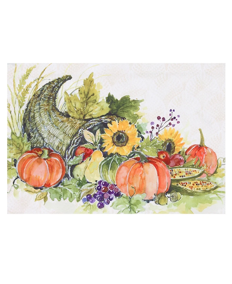 Laural Home Cornucopia Harvest Set of 4 Placemats, 13" x 19"