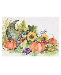 Laural Home Cornucopia Harvest Set of 4 Placemats, 13" x 19"