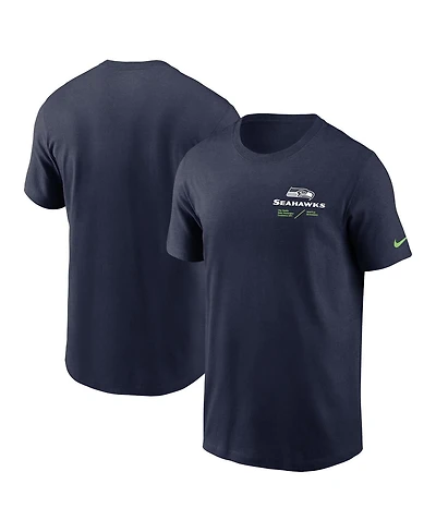 Men's Nike College Navy Seattle Seahawks Infograph Lockup Performance T-shirt