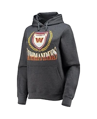 Women's Wear by Erin Andrews Heathered Gray Washington Commanders Fleece Pullover Hoodie