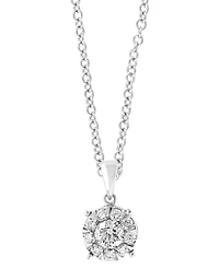 Effy Diamond Halo 18" Pendant Necklace (1/2 ct. t.w.) in 14k White Gold