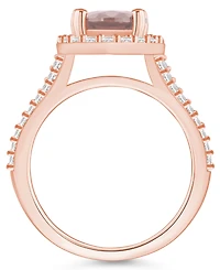 Macy's Morganite (2-1/2 ct. t.w.) and Diamond (3/4 Halo Ring 14K Rose Gold