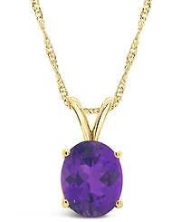 Macy's Amethyst (2-1/2 ct. t.w.) Pendant Necklace in 14K Yellow Gold
