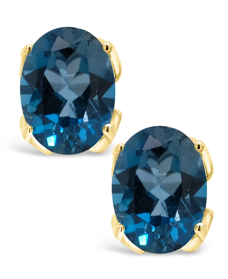Macy's London Topaz (3-1/5 ct. t.w.) Stud Earrings in 14K Yellow Gold
