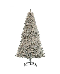 Puleo 6FT Pre-Lit Flocked Vancouver Pine Tree