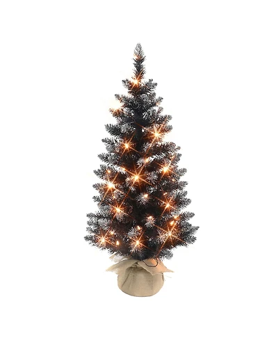 Puleo 3' Pre-Lit Tree with 50 Underwriters Laboratories Clear Incandescent Lights and Burlap Base, 97 Tips